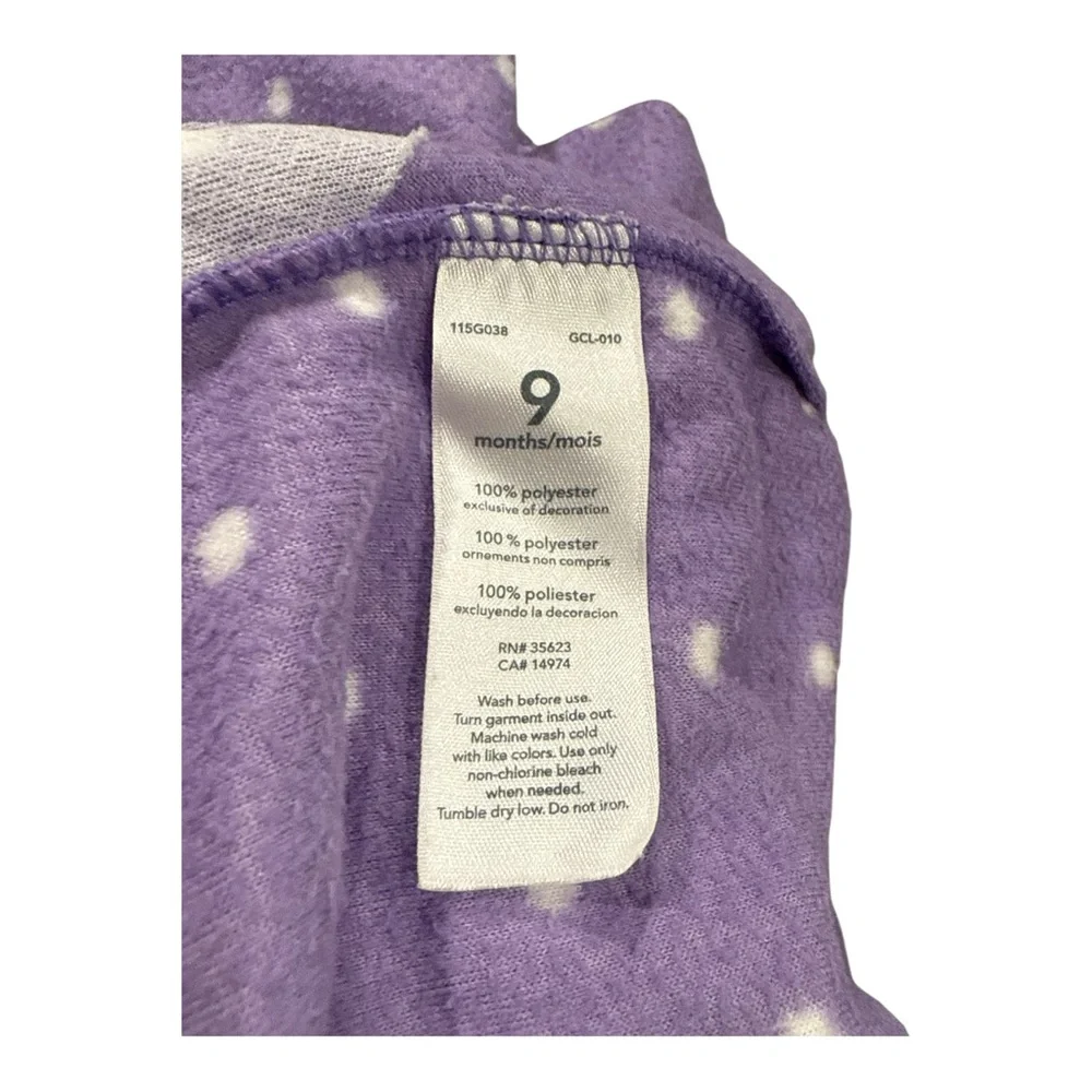 Carter's Baby Girl Footless‎ Fleece Pajamas, 2-Pack, 9 months.
